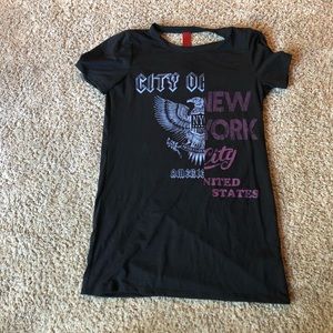 Fashion Nova Graphic Tee Open Back